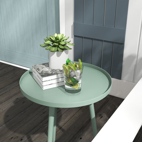 Rootz Steel Side Table - Coffee Table - Garden Table - Weatherproof & Durable - 40 x 40 x 50 cm - Green