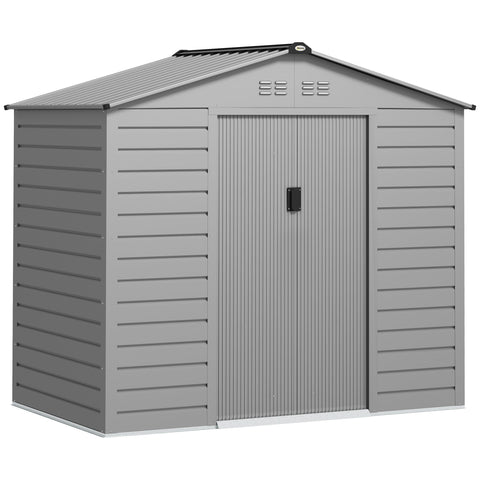 Rootz Garden Tool Shed - Steel Storage - Lockable Storage - Waterproof & Ventilated - 213cm x 131cm x 192cm