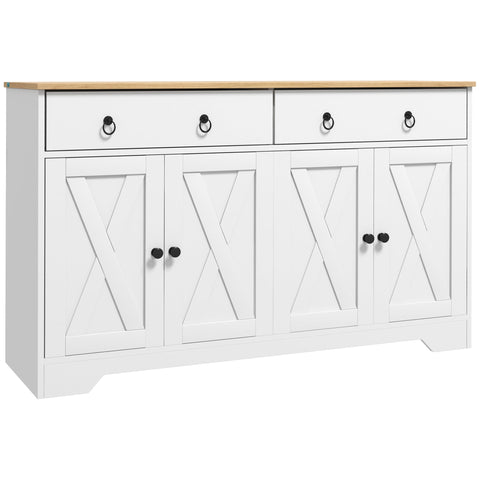 Rootz Buffet Storage Cabinet - Kitchen Furniture - Country Style - Adjustable Shelves - 121cm x 37cm x 75cm