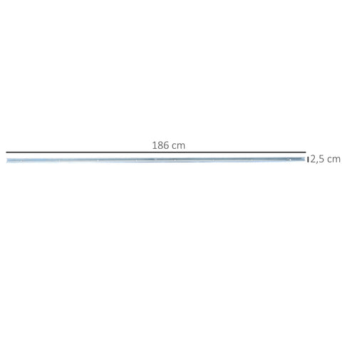 Rootz Sliding Door Fitting - Metal Door Track - Stainless Steel - Stable & Reliable - 186x25x3.77cm - Fits Doors up to 93cm Wide