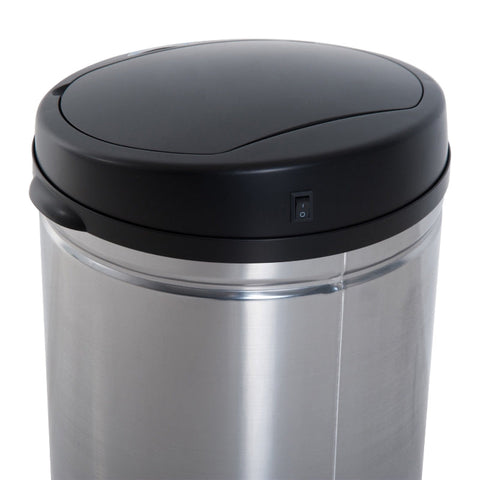 Rootz Stainless Steel Automatic Sensor Rubbish Bin - Touchless Trash Can - Motion Sensor Bin - Hygienic - Convenient - Stylish - Ø30.5 x H51.5 cm