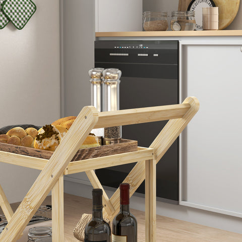 Rootz Kitchen Cart on Wheels - Serving Trolley - Rolling Bar Cart - Space-Saving Design - 66cm x 40cm x 70cm