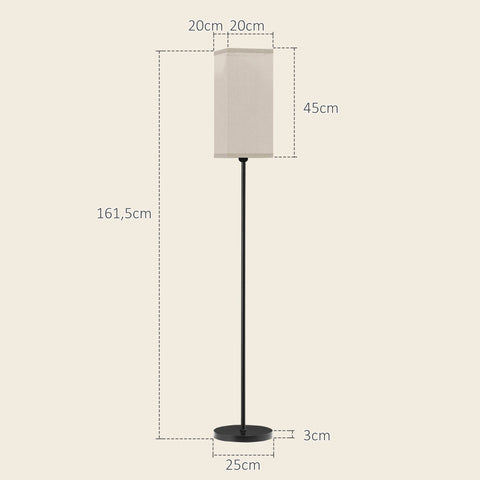 Rootz Modern Floor Lamp - Lighting Fixture - Illumination Stand - Foot Switch Convenience - 25Ø x 161.5H cm