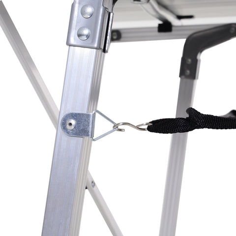 Rootz Picnic Folding Table - Height-Adjustable Camping Table - Portable Table - Aluminum - 120 x 70 x 58-73 cm - Includes Carrying Bag