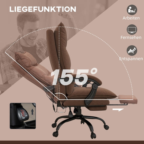 Rootz Massage Office Chair - Computer Chair - Vibrating Massage - Lumbar Heating - Ergonomic Desk Chair - 66cm x 74cm x 114-121.5cm
