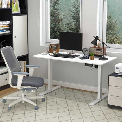 Rootz Vinsetto Elektrisch sta-bureau - In hoogte verstelbaar bureau - Ergonomisch bureau - 4 vooraf ingestelde hoogtes - Botsbescherming - 140 cm x 70 cm x 72-116 cm - Spaanplaat en staal