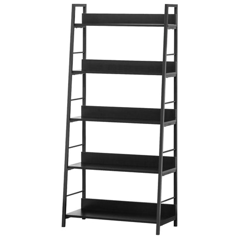 Rootz Bookcase Shelf - Industrial Storage - 5 Level Shelving Unit - Optimizes Space - 70L x 35B x 149.5H cm - Black