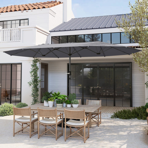 Rootz Double Sunshield Parasol - UV Protection Shade - Steel Sun Umbrella - Coolness & Stability - 436 x 260 cm