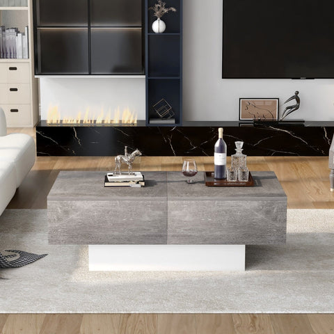 Rootz Universal Sofa Table - Living Room Table - High-Gloss Finish - Practical Storage - 102L x 60W x 40H cm