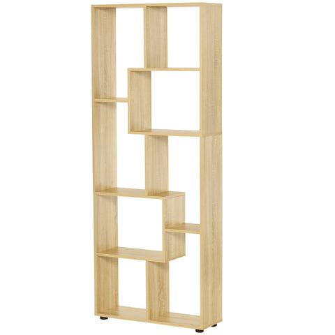 Rootz Library Shelf - Zig-Zag Bookshelf - Storage Rack - Versatile & Elegant - 70L x 24W x 178H cm