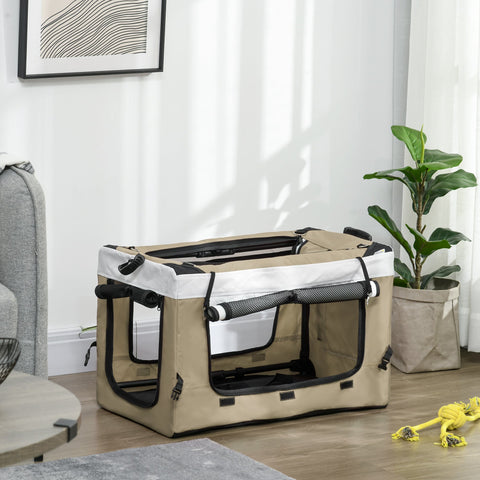 Rootz Foldable Pet Stroller for Dogs Cats - Detachable Buggy - Travel Carrier - Shoulder Straps - 81 x 58 x 97.5 cm