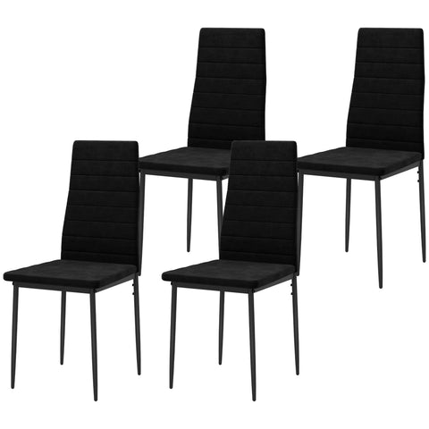 Rootz 4 Set Dining Chairs - Armless Chairs - Upholstered Seat - Lumbar Support - 41cm x 50cm x 97cm