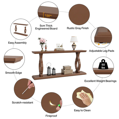 Rootz Console Table - Side Table - Entryway Table - Eco-friendly & Scratch-resistant - 30cm D x 160cm W x 80cm H