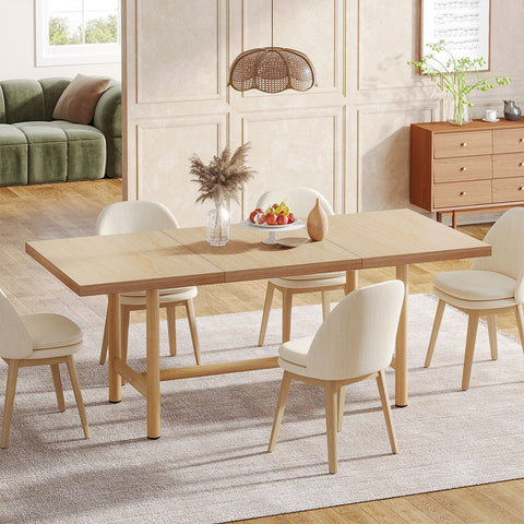 Rootz Farmhouse Dining Table - Rustic Table - Versatile Desk - Durable & Spacious -159.5 cm Width x 80 cm Depth x 75 cm Height