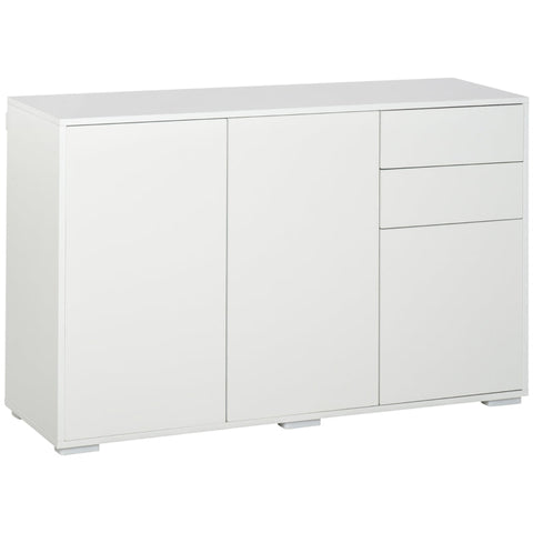 Rootz Sideboard - Chest Of Drawers - 2 Drawers - Standing Cabinet - Push-click - Chipboard - White - 117 Cm X 36 Cm X 74 Cm