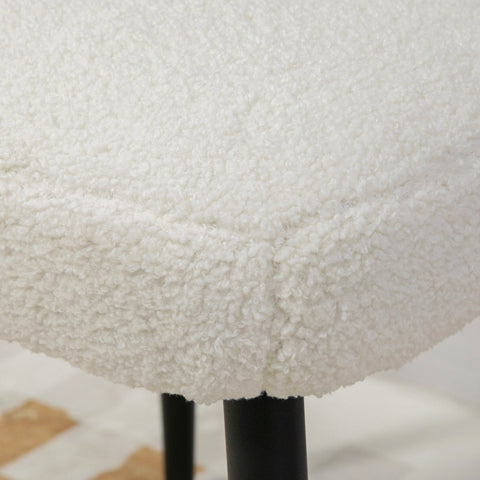 Rootz Cashmere Look Footstool - Cream White - Accent Chair - Additional Seating - Elegance and Comfort - 42cm x 42cm x 47cm