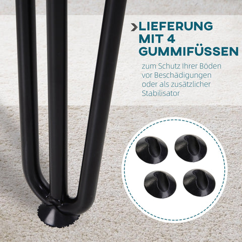 Rootz Steel Table Leg Set - Fork Design Legs - Metal Support Legs - 40kg Weight Capacity - 12b x 12t x 71h cm