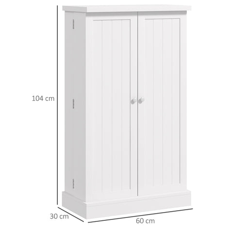 Rootz Kitchen Cabinet - Pantry Furniture - Storage Cupboard - 2 Doors, 17 Shelves Total - Tilt Protection - 60L x 30B x 104H cm