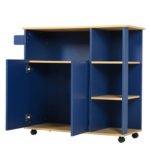 Rootz Kitchen Cart - Modern Kitchen Trolley - Rolling Island - High Quality MDF - 105L x 38W x 89.5H cm - Flexible Mobility & Stylish Storage