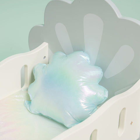 Rootz Wooden Baby Doll Crib (Blue) - Doll Bed - Toy Cradle - Safe & Durable - Adorably Designed - 45cm x 30cm x 25cm