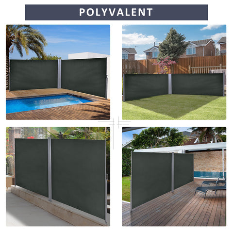 Rootz Double Side Extendable Privacy Screen - Wind Screen - UV Resistant Barrier - 6m x 1.8m - Durable & Weatherproof Fabric