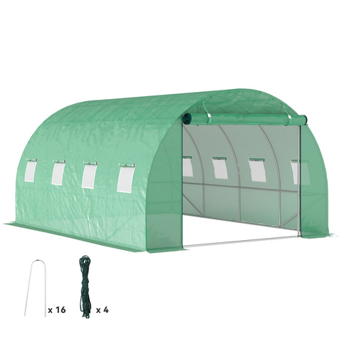 Rootz Walk-In Greenhouse - Poly Tunnel - Plant Tent - Extend Growing Season - 398cm x 298cm x 198cm