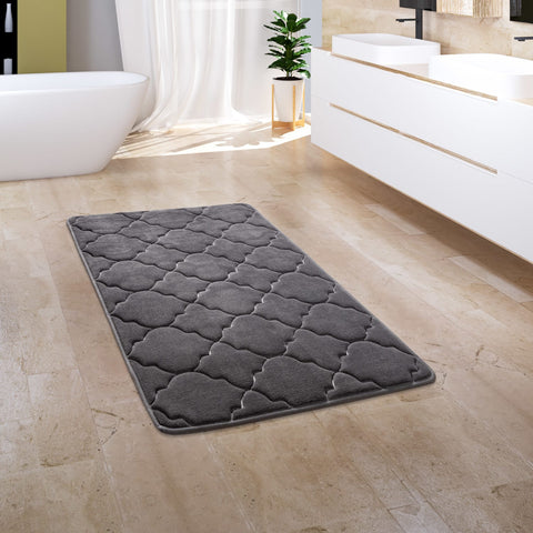 Memory Foam Bath Mat – Soft & Durable – Embossed Pattern – Relaxing Comfort
