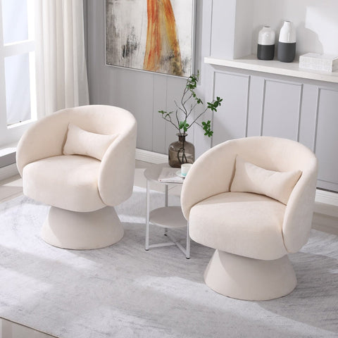 Rootz Modern Swivel Leisure Chair Set - Rotating Chair - Minimalist Design - High Density Cushion - 67cm x 61.4cm x 77.9cm