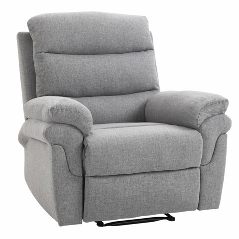 Rootz Adjustable Relaxation Armchair - Recliner Chair - Lounge Seating - Footrest - Linen Look - 91cm x 92cm x 102cm,  Grey Melange
