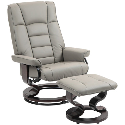 Rootz Relaxation Chair with Stool - TV Armchair - Faux Leather - 130° Recline - 76cm x 85cm x 104cm