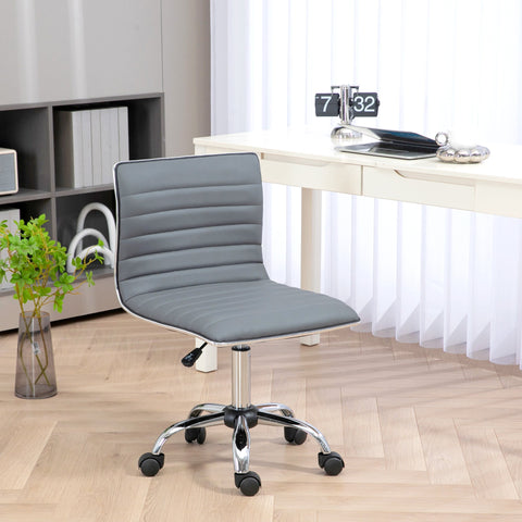 Rootz Height-adjustable Salon Chair - Swivel Chair - Office Chair - Maximum Comfort - 48 x 52 x 78-90 cm - Grey - Faux Leather