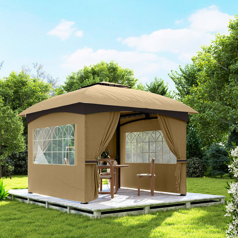 Rootz Garden Gazebo 3.4x3.4m - Beer Tent - Outdoor Shelter - UV Protection - Steel Frame - 335L x 335W x 285H cm
