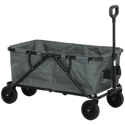Rootz Garden Car - Transport Cart - Beach Wagon - 120kg Capacity - Foldable - Oxford Fabric - 160L - 100cm x 55cm x 56cm