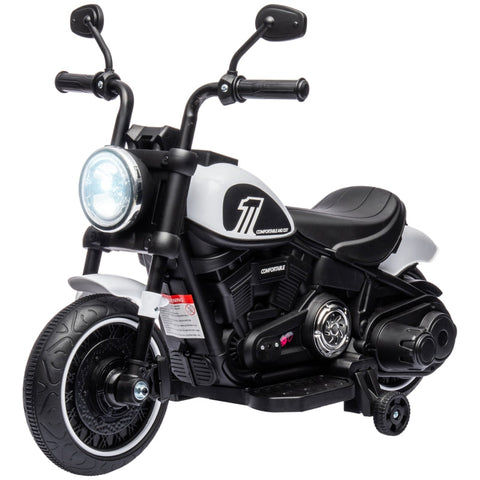 Rootz Children's Electric Motorcycle - Kids Bike - Ride on Toy - Headlight & Training Wheels - Develops Motor Skills - 76cm x 42cm x 57cm