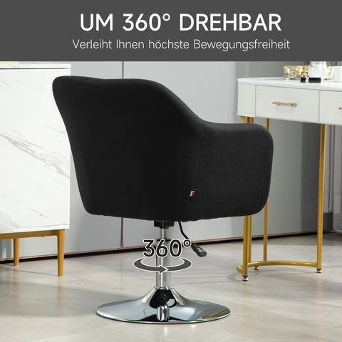 Rootz Swivel Office Chair - Height Adjustable - Rotating Armchair - Maximum Comfort - 60cm x 60cm x 79-91cm - Black