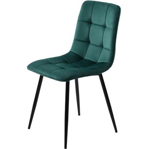 Rootz Set of 4 Dining Chairs - Velvet Chairs - Padded Seating - Ergonomic Design - 44cm x 46cm x 86cm