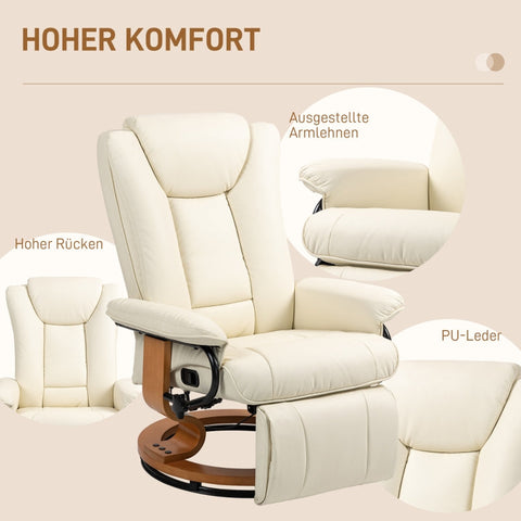 Rootz Relax Chair - TV Armchair - Faux Leather Recliner - Compact Reclining Chair - 78cm x 88cm x 103cm
