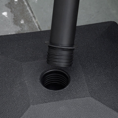 Rootz Parasol Stand with Roller - Umbrella Base - Garden Umbrella Holder - Ultimate Stability - High Mobility - Easy to Fill - 45L x 45W x 39H cm - HDPE Plastic