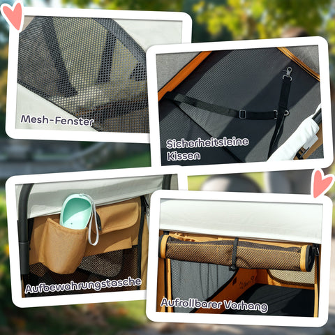 Rootz Dog Car - Pet Buggy - Foldable Pet Stroller - Durable Oxford Fabric - 110cm x 65cm x 102cm