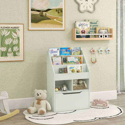 Rootz Multi-Purpose Bookcase Shelf - Storage Unit - Grey - Ample Storage - 60cm x 29.9cm x 90cm