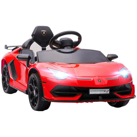 Rootz Electric Children's Car - Kids Car - Licensed Lamborghini Aventador - Gullwing Doors - Music - Horn - for 3-5 Years - Red - 107.5cm x 63cm x 42cm