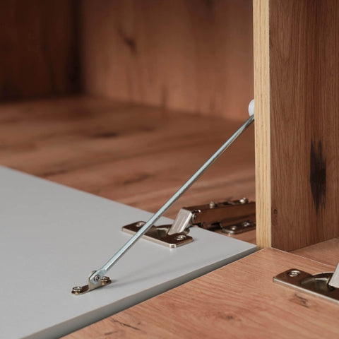 Rootz TV Cabinet - Entertainment Center - Media Stand - Ample Storage - 190cm x 40cm x 48cm - LED Lights - Glass Top - Rustic Modern Design