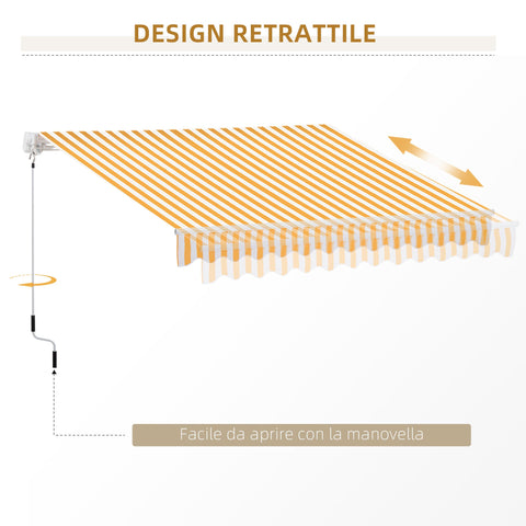 Rootz Extendable Awning - Terrace Awning - Balcony Sunshade - UV Protection - 295cm x 245cm