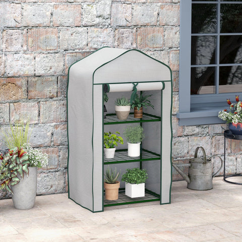 Rootz Garden Greenhouse 3 Floors - Mini Greenhouse - Balcony Greenhouse - Protects Plants - 59L x 39B x 127H cm