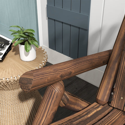 Rootz Tuinstoel - Outdoor stoel met hoge rugleuning - Adirondack stoel - Ergonomisch ontwerp - Weerbestendig - Eenvoudige montage - 83 cm x 68 cm x 101 cm - Sparrenhout