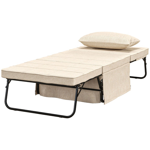 Rootz Convertible FaTeuil Bed - Deck Chair - Ergonomic Stool - 5 Adjustable Positions - 188cm x 75cm x 38cm - Brown