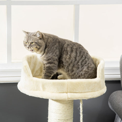 Rootz Cat Tree Play Tower - Scratching Post - Climbing Activity Center - Plush Comfort - 55cm x 55cm x 83cm