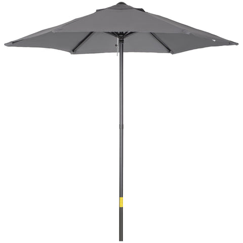 Rootz Parasol Ø196cm - Sunshade - Balcony Screen - Portable Shade - Aluminum Frame - Ø1.96m x 2.04hm  Grey