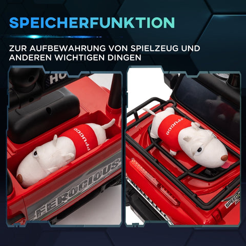 Rootz elektrische kinderauto - kinderauto - speelgoedauto - off-road avontuur - opbergruimte, muziek, veiligheidsvoorzieningen - 82 cm x 48 cm x 56 cm - kunststof, metaal