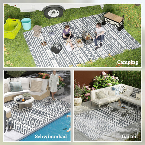 Rootz Outdoor Carpet - Weatherproof Carpet - Boho-Style Rug - Easy to Clean - 182cm x 274cm - Ideal for Camping & Balconies